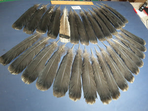 30 Pcs Black Turkey Tail Feathers, Fly Tying Materials,Long Feathers (1710)