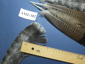 4 Pairs Of Turkey Feathers, Tail Feathers, Fly Tying Materials, Genuine Feathers (AMZ-302)