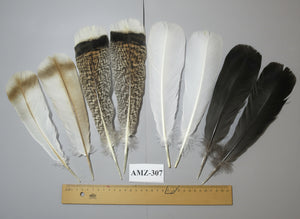 4 Pairs Of Turkey Feathers, Tail Feathers, Fly Tying Materials, Genuine Feathers (AMZ-307)