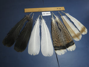 4 Pairs Of Turkey Feathers, Tail Feathers, Fly Tying Materials, Genuine Feathers (AMZ-307)