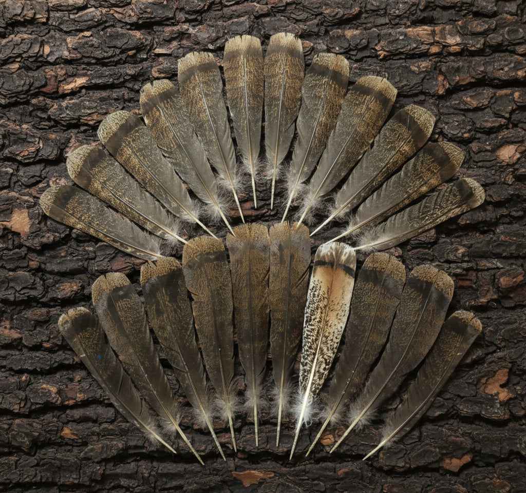 22 Pcs Turkey Tail Feathers, Fly Tying Material,Craft Feathers,Natural Turkey Feathers (2081)