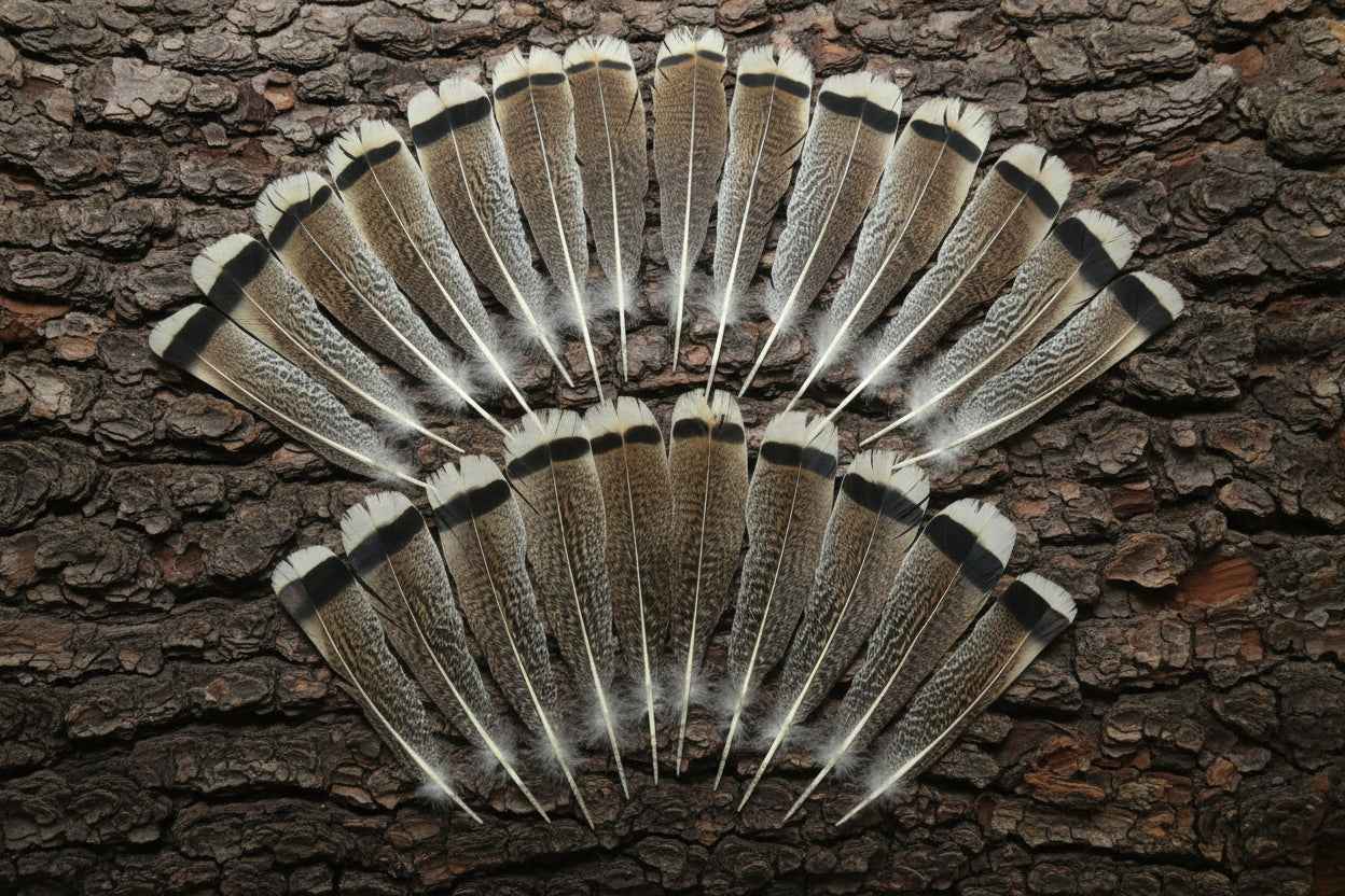 24 Pcs Turkey Tail Feathers, Fly Tying Material,Craft Feathers,Natural Turkey Feathers (2084)