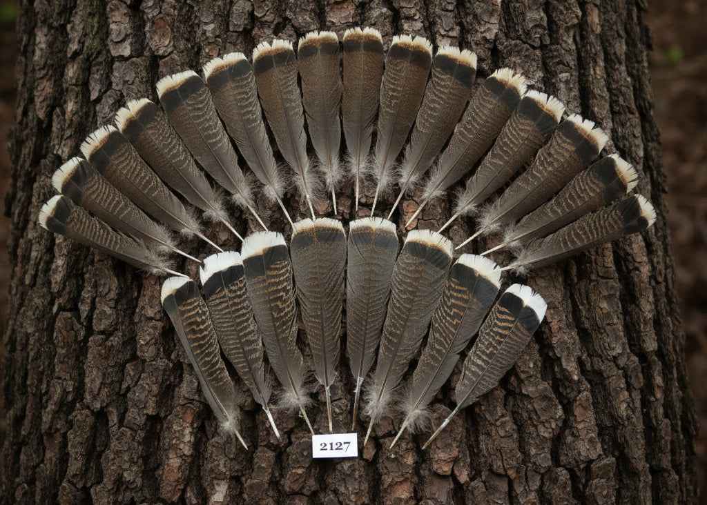 22 Pcs Turkey Tail Feathers, Fly Tying Material,Craft Feathers,Natural Turkey Feathers (2127)
