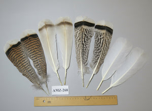 4 Pairs Of Turkey Feathers, Tail Feathers, Fly Tying Materials, Genuine Feathers (AMZ-268)