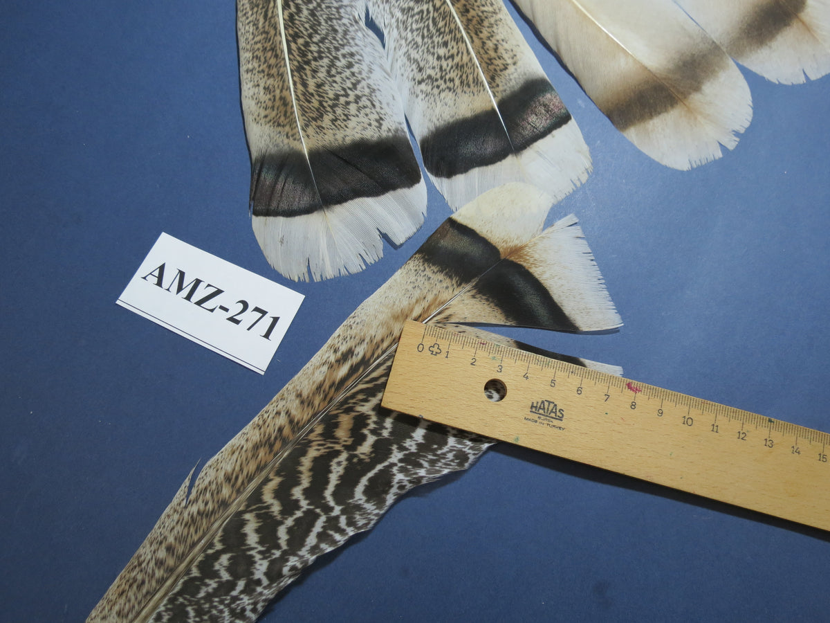 4 Pairs Of Turkey Feathers, Tail Feathers, Fly Tying Materials, Genuine Feathers (AMZ-271)
