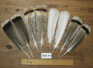 4 Pairs Of Turkey Feathers, Tail Feathers, Fly Tying Materials, Genuine Feathers (AMZ-303)