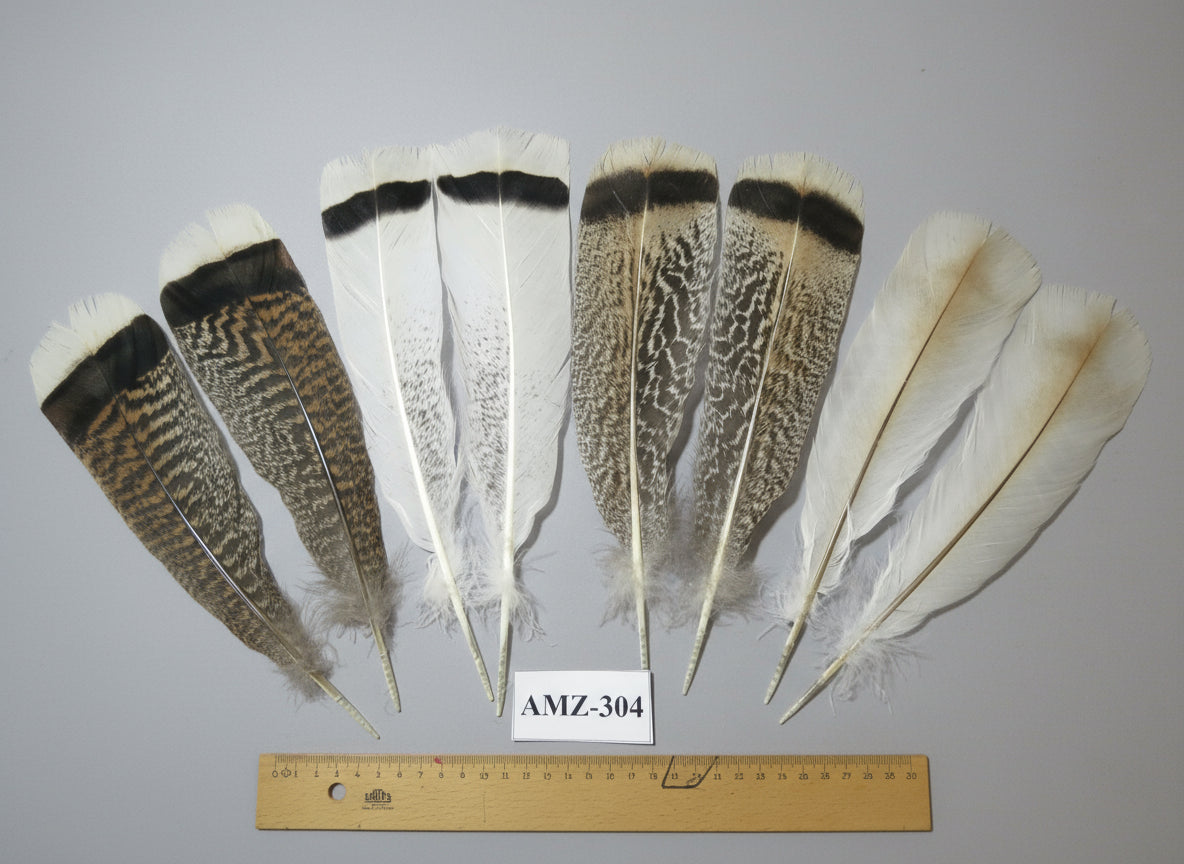 4 Pairs Of Turkey Feathers, Tail Feathers, Fly Tying Materials, Genuine Feathers (AMZ-304)
