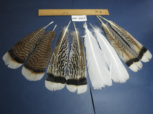 4 Pairs Of Turkey Feathers, Tail Feathers, Fly Tying Materials, Genuine Feathers (AMZ-309)